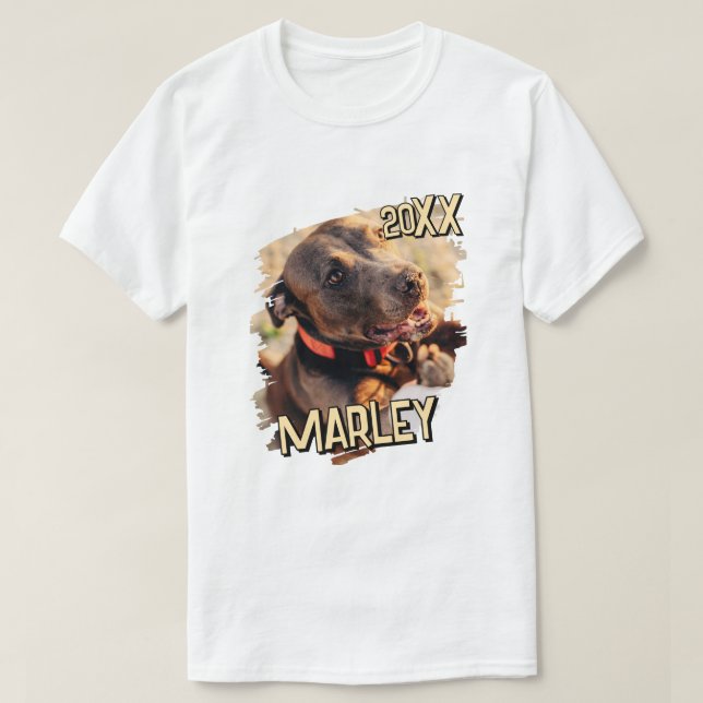 Camiseta Moderna y lúdica foto de Mascota de Personalizado  (Diseño del anverso)