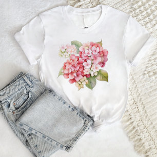 Camiseta Moderna y moderna flor Watercolor hidrangea