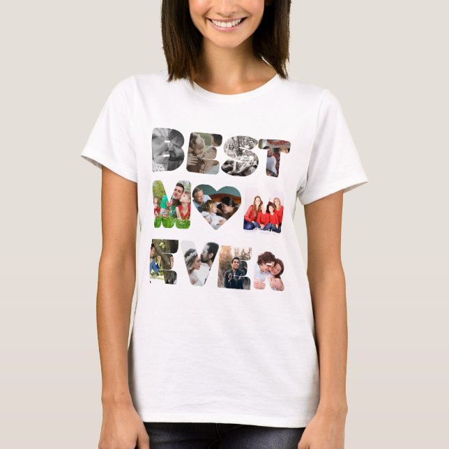 Camiseta Moderna y personalizada 11 foto La mejor mamá de t (Anverso)