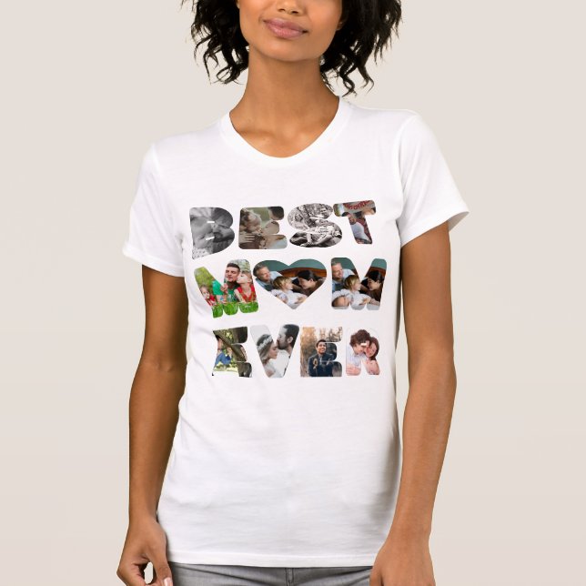 Camiseta Moderna y personalizada 11 foto La mejor mamá jamá (Anverso)