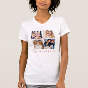 Camiseta Moderna y personalizada 4-Photo 'La mejor mamá de 