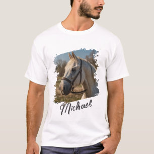 Camiseta Moderna y personalizada foto y texto de caballos