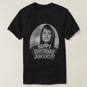 Camiseta Moderna y Simple Tarjeta de Feliz Cumpleaños con F