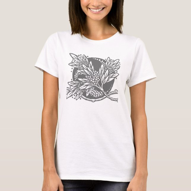 Camiseta Modernidad Art Nouveau Sobriedad floral (Anverso)