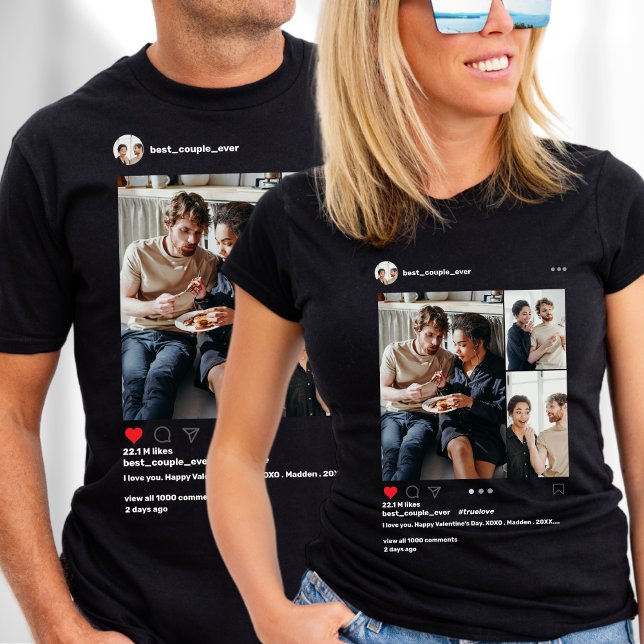 Camiseta Moderno 3 Collage de fotos Mejor Pareja Nunca Inst (Subido por el creador)