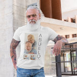 Camiseta Moderno 3 Foto Abuelo<br><div class="desc">Una moderna camiseta de foto-collage,  perfecta como regalo para el Día del Padre,  cumpleaños,  navidades o cualquier otra ocasión. La camiseta de fotos contiene 3 fotos,  un tipo de letra negrita en gris que dice 'ABUELO' y 'EST: 20XX.</div>