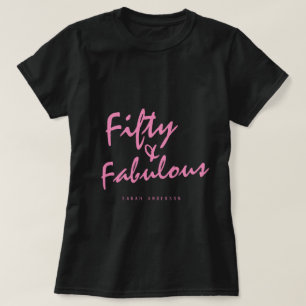 Camiseta Moderno 50 Fabuloso nombre personalizado 50 regalo