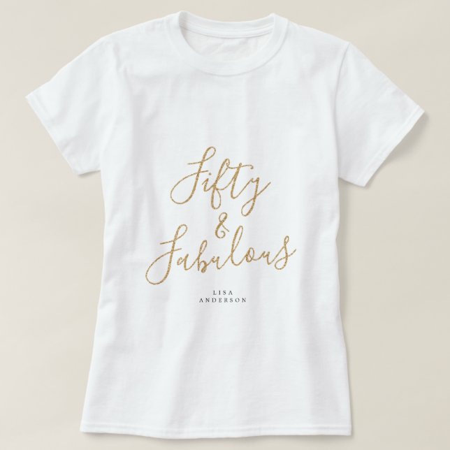 Camiseta Moderno 50 Fabuloso nombre personalizado 50 regalo (Diseño del anverso)