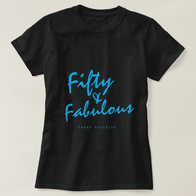 Camiseta Moderno 50 Fabuloso nombre personalizado 50 regalo (Diseño del anverso)