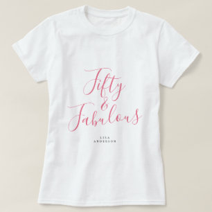 Camiseta Moderno 50 Fabuloso nombre personalizado 50 regalo