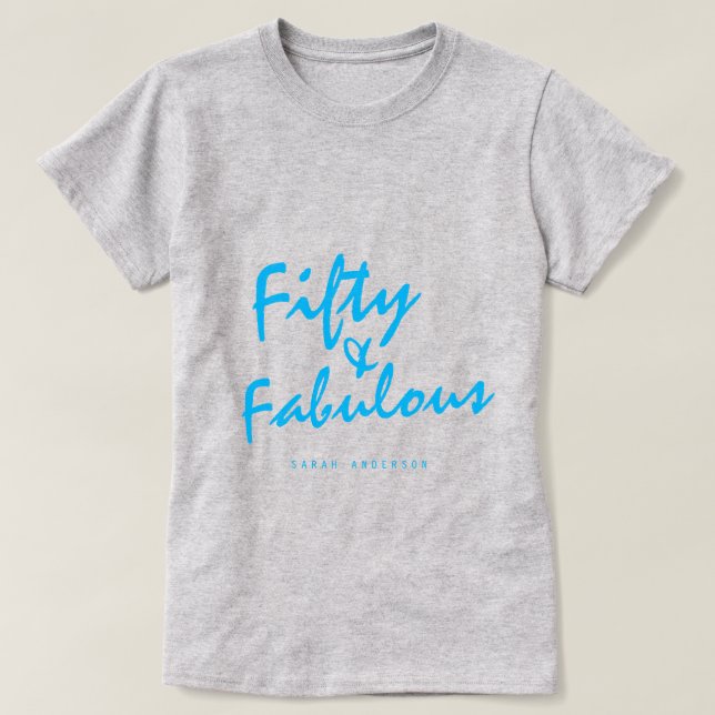 Camiseta Moderno 50 Fabuloso nombre personalizado 50 regalo (Diseño del anverso)