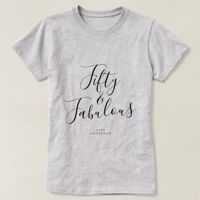Camiseta Moderno 50 Fabuloso nombre personalizado 50 regalo (Diseño del anverso)