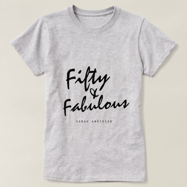 Camiseta Moderno 50 Fabuloso nombre personalizado 50 regalo (Diseño del anverso)