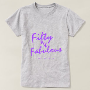 Camiseta Moderno 50 Fabuloso nombre personalizado 50 regalo