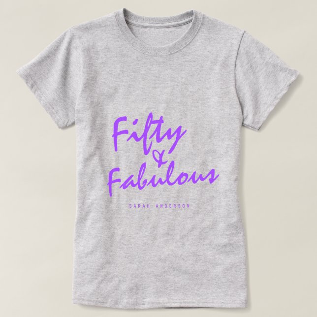 Camiseta Moderno 50 Fabuloso nombre personalizado 50 regalo (Diseño del anverso)
