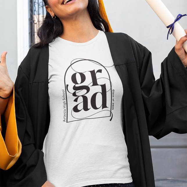 Camiseta Moderno Arco Negro Minimalista Audaz Graduación (Subido por el creador)