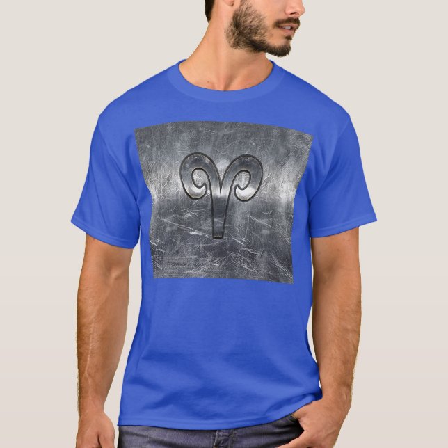 Camiseta Moderno Aries Zodiac Rótulo Grunge Molestias Estil (Anverso)