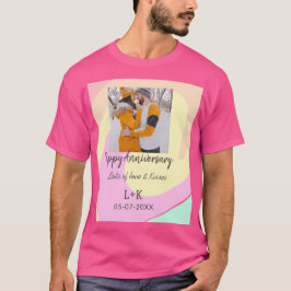 Camiseta Moderno boho feliz aniversario añadir nombre de fe