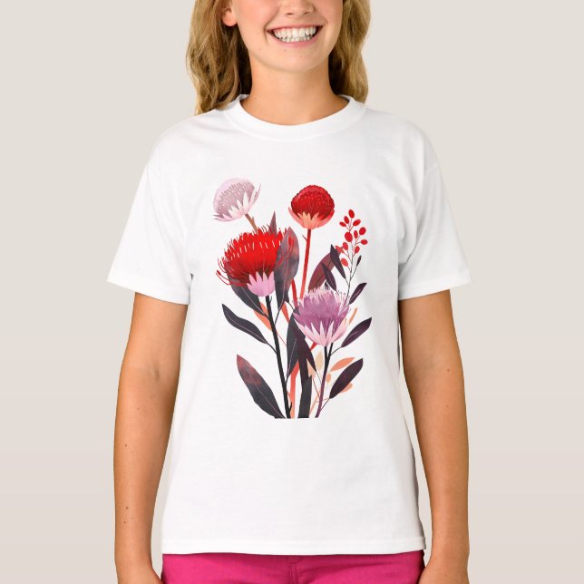 Camiseta Moderno boho floral botánico minimalista (Anverso)