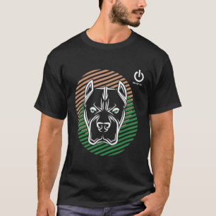 Camiseta Moderno Bulldog Cabeza Verde Beige Gimnasio Traini