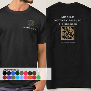 Camiseta Moderno código QR negro Notario Marketing comercia