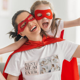 Camiseta Moderno Collage Photo Pink Happy Mothers Day