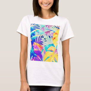 Camiseta Moderno Color Pastel Floral Abstracto