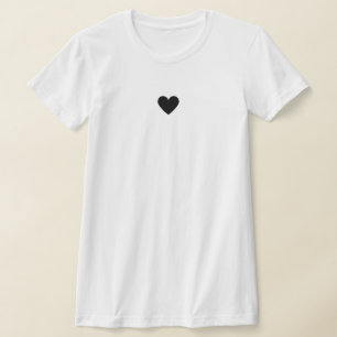 Camiseta Moderno Corazón blanco negro Moda elegante Persona