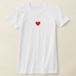 Camiseta Moderno Corazón Rojo y Blanco Amor Elegante Person