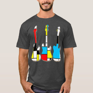 Camiseta moderno de tres guitarras