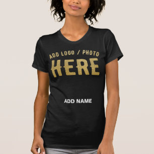 CAMISETA MODERNO ESTILIZADO PERSONALIZABLE NEGRO MARCADO VE