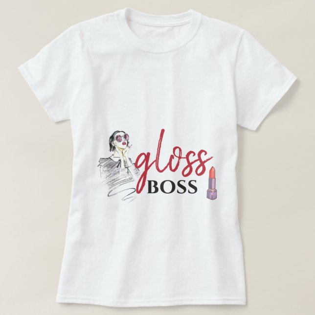 Camiseta Moderno Gloss Boss Chica Black Red Funny Art (Diseño del anverso)