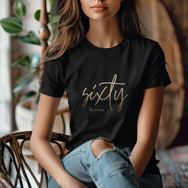 Camiseta Moderno guión elegante de 60 años simple (Subido por el creador)
