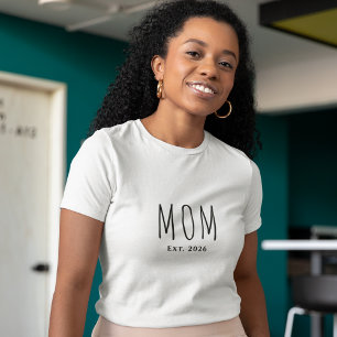 Camiseta Moderno guión negro establece nueva mamá