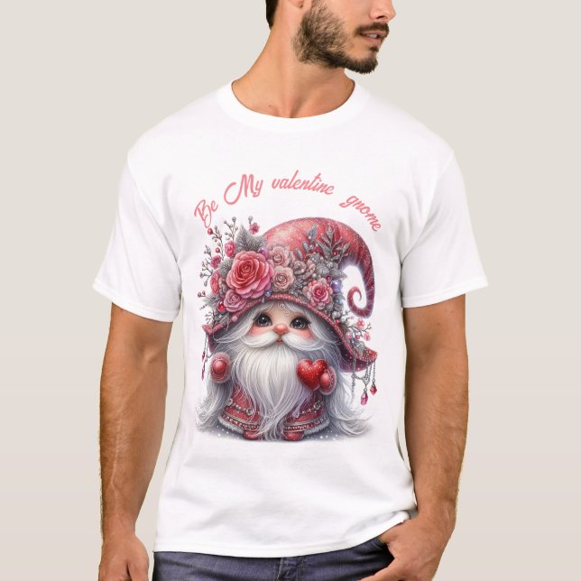 Camiseta Moderno lindo plateado perlas rojas valentina gnom (Anverso)