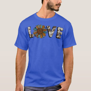 Camiseta Moderno look Western Sunflower Floral Cowboy LOVE