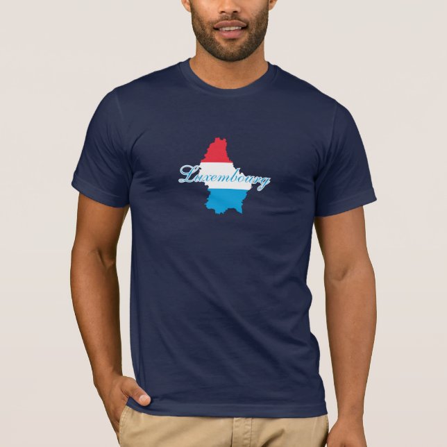 Camiseta Moderno Luxemburgo lujoso recuerdo de mapas de ban (Anverso)