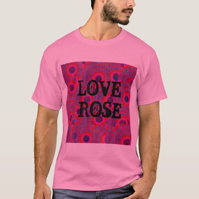 CAMISETA MODERNO MANDALA COLOR ROSA ROSA (Anverso)