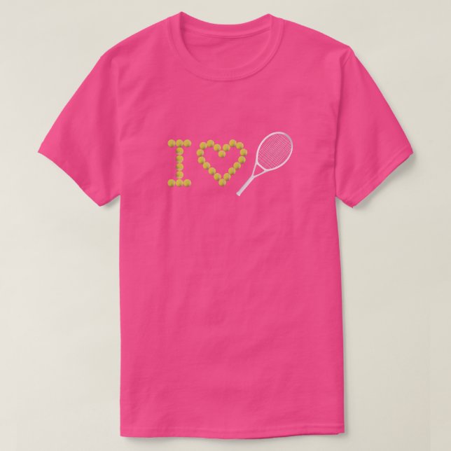 Camiseta Moderno Me Encanta El Tenis Rosa (Diseño del anverso)
