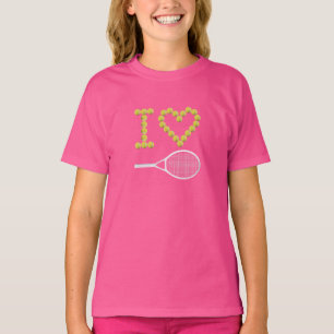 Camiseta Moderno me encantan los Chicas rosados de tenis