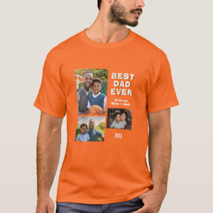Camiseta Moderno Mejor Papá del Mundo 3 Colage de Fotos Día
