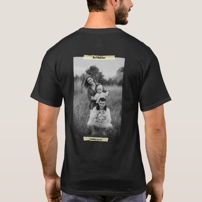 Camiseta Moderno "Mejor papa que nunca" fotografió el Día d (Reverso)