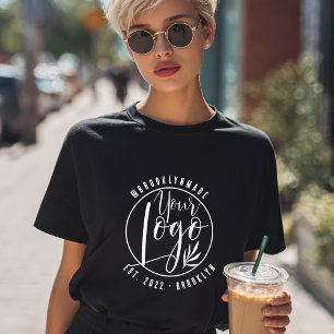 Camiseta Moderno Minimal Agrega Tu Logo Social Empresa