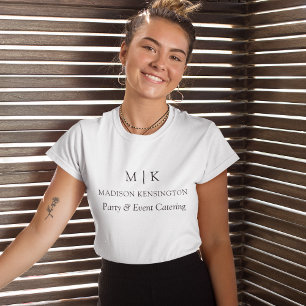 Camiseta Moderno Monograma Minimalista o Agregar logotipo c