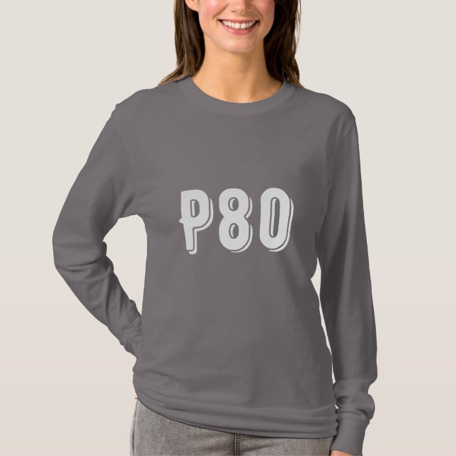 Camiseta Moderno monogramado P80 gris adolescente (Anverso)