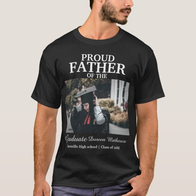 Camiseta Moderno Orgullo padre de la foto del personalizado (Anverso)