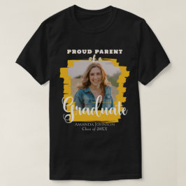 Camiseta Moderno Orgulloso Padre Graduado Foto Amarilla