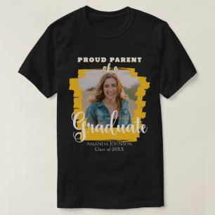 Camiseta Moderno Orgulloso Padre Graduado Foto Amarilla