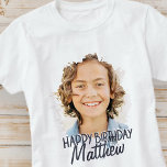 Camiseta Moderno Personalizado de Guay Grunge Foto Saludo d<br><div class="desc">El diseño es moderno y sencillo. Añade una foto personalizado de la celebración de cumpleaños y agrega su nombre,  agrega un mensaje personalizado</div>