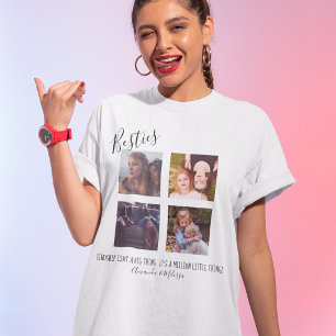 Camiseta Moderno Personalizado Mejores Amigas 4 Fotos
